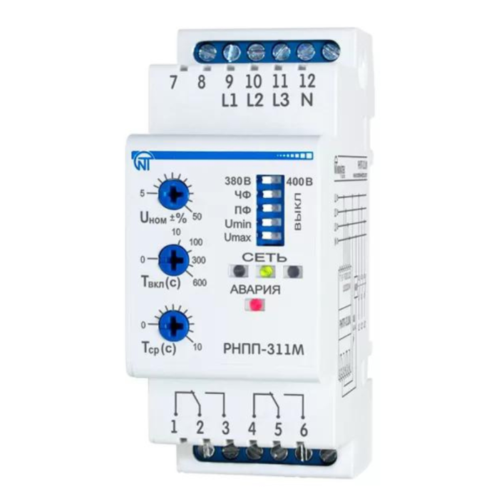 РНПП-311М Трехфазное реле напряжения и контроля фаз
