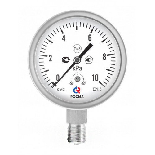 Манометры коррозионностойкие для измерения низких давлений газов Тип КМ (КМВ), Кс
