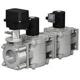 Основные типы блоков электромагнитных клапанов с установленной заслонкой регулирующей «ТермоБрест»