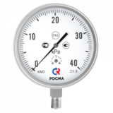 Манометры коррозионностойкие для измерения низких давлений газов Тип КМ (КМВ), Кс