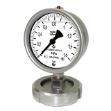 Манометры для пищевой промышленности. Манометр М-3ВУКс с мембранным разделителем РМ-ГМ (молочной гайкой)