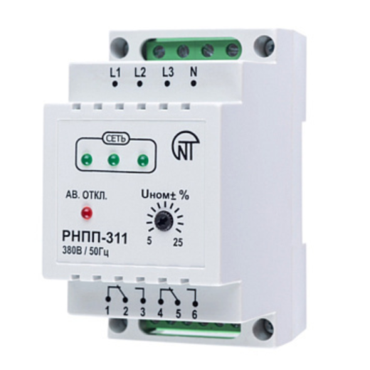Реле напряжения, перекоса и последовательности фаз РНПП-311
